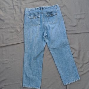 18W Jeans Flap Pockets  Stretch Straight